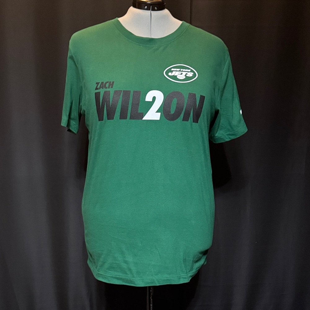Nike New York Jets Zach Wilson #2 Green Short Sleeve Basic Tee Fan T-shirt XL
